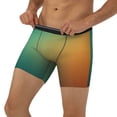 thumbnail image 3 of Picia Orange To Teal Gradient Pattern Men's Athletic Long Leg Briefs , Performance Stretch Underwear，Moisture-Wicking, 3 of 7