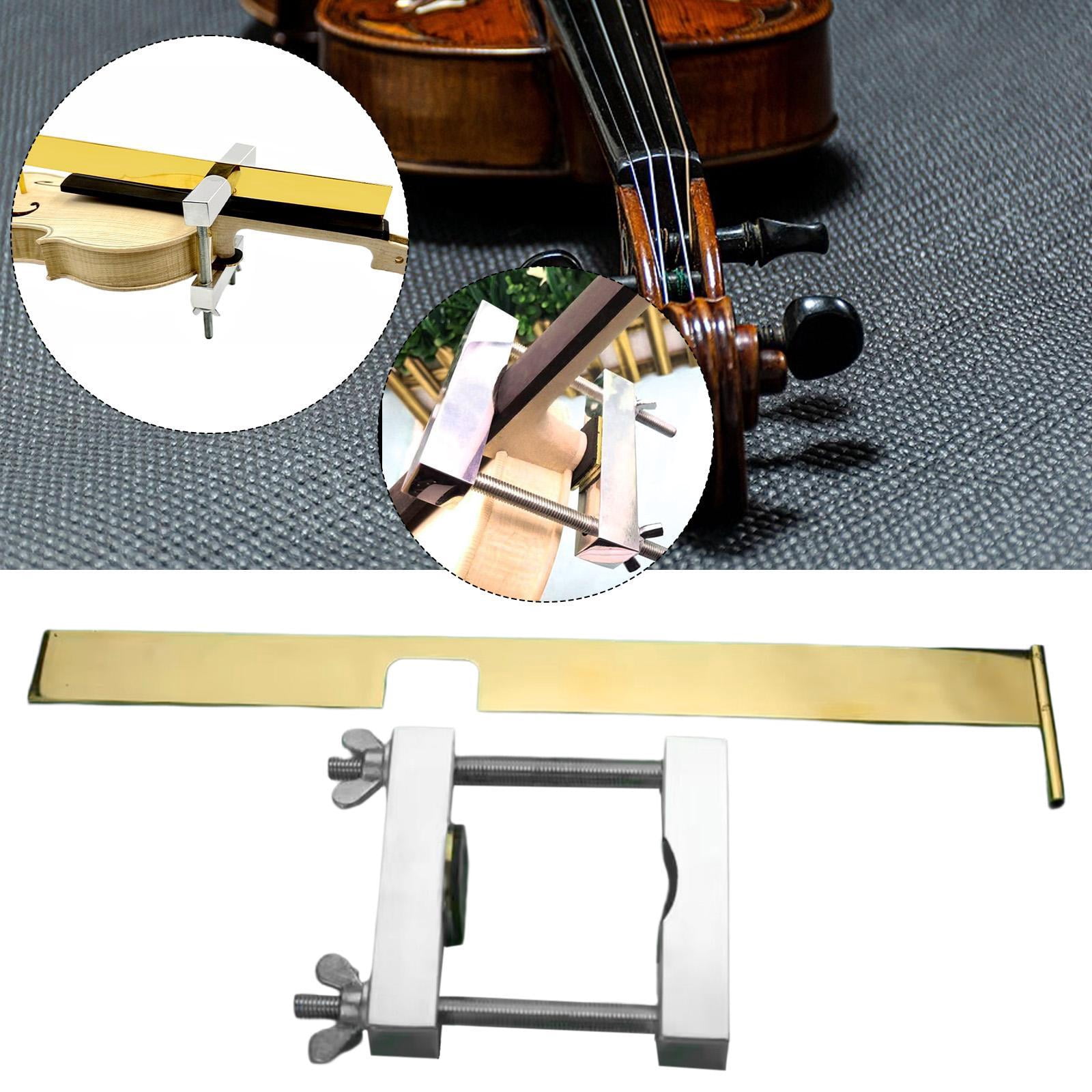 2 Pieces Violin Repair Clamp Luthier Tools Violin Making Gauge Adjustable Metal for 4/4 Violin Luthiers