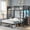 Black, variant on Miniyam Twin over Full Metal Bunk Bed with Desk and Storage, White