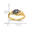 thumbnail image 2 of Primal Gold 14 Karat Yellow Gold 7x5mm Oval Mystic Fire Topaz and AA Diamond Ring, 2 of 3