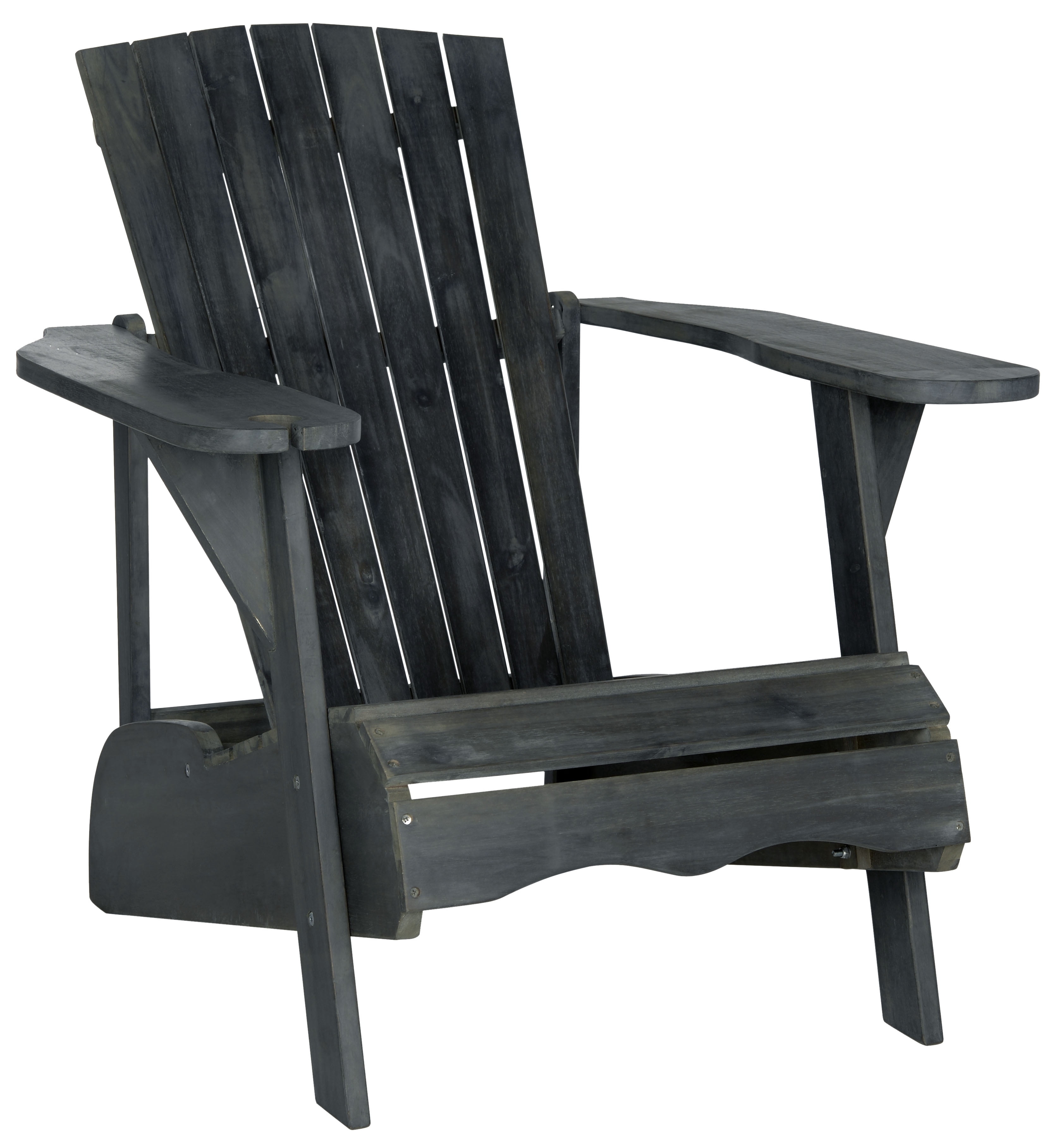 Safavieh Vista Outdoor Adirondack Chair w/ Wine Glass Holder - Grey