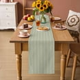 thumbnail image 2 of Sage Green Geometric Table Runner - 60 Inch Long Minimalism Solid Color Striped Lines Cotton and Linen Blended Dress Scarves Farmhouse Table Runner for Kitchen Dining, Coffee Table, 13" x 60", 2 of 8