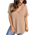 thumbnail image 2 of ATENAR T Shirts for Women Lightweight Loose Womens Shirts Summer Tee Khaki XL, 2 of 7
