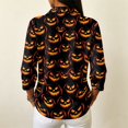 thumbnail image 4 of Garbnen Halloween Polo Shirt Women Funny Ghost Pumpkin cat Womens Golf Shirts Fall Winter 3/4 Length Sleeve Women's Pullover Yellow S, 4 of 4
