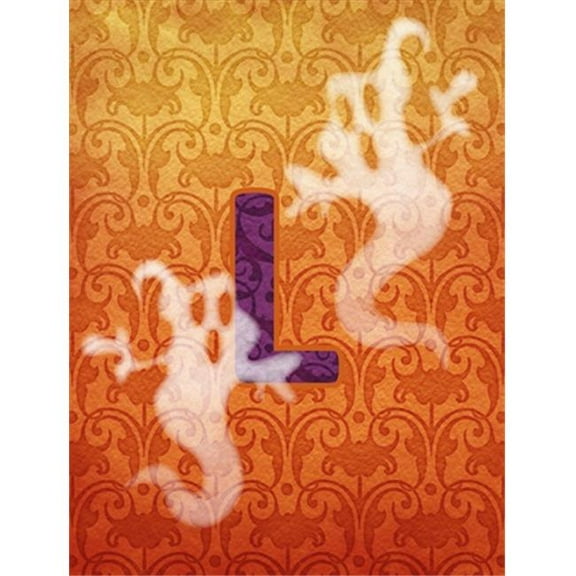 Halloween Ghost Letter L Monogram Initial Flag Garden Size