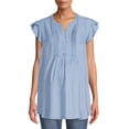 thumbnail image 4 of Time And Tru Women's Maternity Woven Pintuck Shirt, 4 of 6