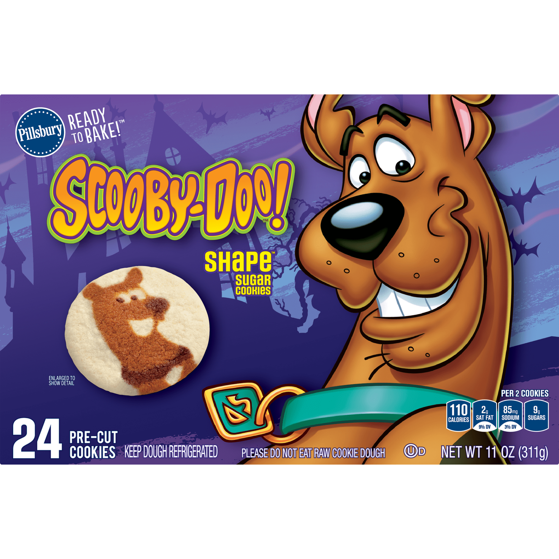 Pillsbury Ready to Bake Scooby Doo Shape Sugar Cookie Dough 11 Oz 24 Count Walmart