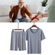 thumbnail image 5 of 2 unids hombres shortsleeve ropa de dormir crewneck casual verano dormir conjunto piel agradable para el verano, 5 of 8