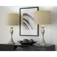 thumbnail image 2 of 27" Curvy Brushed Nickel Table Lamps with Taupe Textured Slub Linen Shades (Set of 2), 2 of 5
