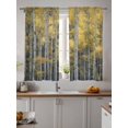 thumbnail image 4 of Fall Sheer Curtains 72 inches Long, Forest Watercolor Yellow Trees Nature Light Filtering Sheer Window Curtains Rod Pocket Voile Drapes for Bedroom Living Room, 52"W x 72"L 2 Panels, 4 of 7