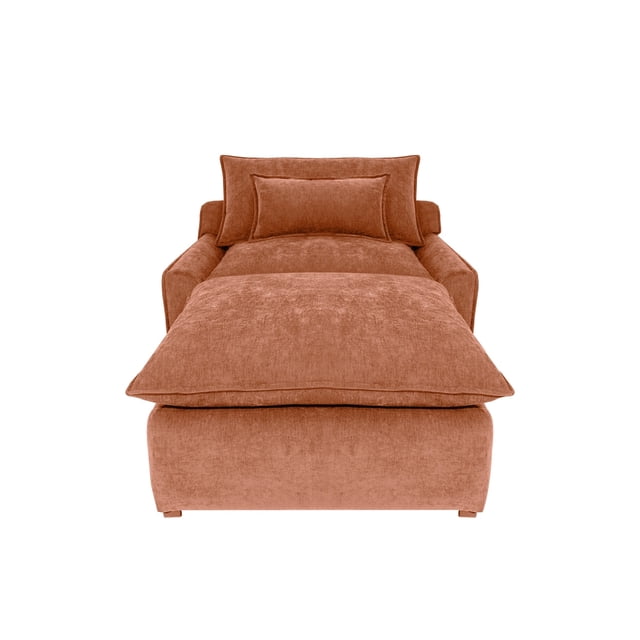 Sillon individual con taburete Nabu Terracota Kessa Muebles