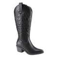 thumbnail image 6 of 【OPTIONS-1】Unilady Women's Cowboy Western Cowgirl Boots Embroidered Stitching Point-Toe Boot Fashion Retro Block Heel Pull-On Wide-Calf Boots Footwear Shoe Walking Shoes Rubber Pointed Soft Comfort, 6 of 10