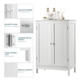 thumbnail image 3 of Bathroom Floor Cabinet, Freestanding Storage Cabinet with Double Doors and Shelf, Durable Wooden Home Organizer for Living Room, Bathroom Storage Cabinet (White, 14"D x 23.5"W x 34.5"H), 3 of 6