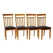 SK New Interiors Set of 4 Dining Kitchen Warm Side Chairs Solid Wooden, Maple