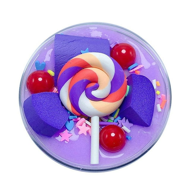 Manteca para piruletas Slime Toy HUOGUO, esponjosa y bonita, hecha a mano, 60 ml, color morado