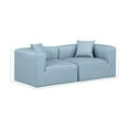 thumbnail image 3 of Meridian Furniture Cube Light Blue Vegan Leather 2-Pc. Modular Sofa, 3 of 9