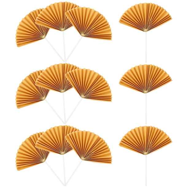KAKOWELY 16 adornos de papel para tartas, abanicos, palillos para tartas de cumpleaños, insertos para tartas, decoraciones para cupcakes.