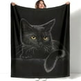 thumbnail image 4 of Cute Cat Blanket, Soft Animal Pattern Throw Blanket, 51.2x59Inch Cozy Warm Blankets, Lightweight and Comfortable Color Cat Throw Blanket, 1Pcs Gifts for People Love Cats Black, 4 of 9