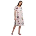 thumbnail image 2 of Moomaya Printed Short Sleeve Knee Length Nightdress Round Neck Sleepwear Gown, 2 of 5