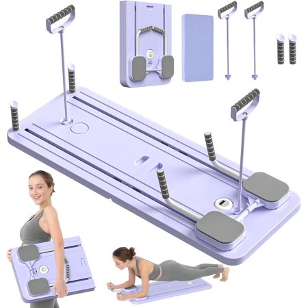 Foldable Pilates Reformer Board For 5-In-1 Multifunctional Portable Core And Ab Exercise Machine With Adjustable Resistance, Compact And Convenient, Equipped With Timer And Phone Holder