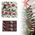 thumbnail image 3 of 12-Pack Velvet Christmas Ball Ornaments - 2.36" Flocked Shatterproof Xmas Tree Decor with Glitter Sequin Accents for Holiday, Wedding & Party, 3 of 9
