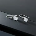 thumbnail image 5 of Gem Stone King 10K White Gold Moissanite and Black Diamond Dangle Earrings for Women (3.13 Cttw, Gemstone Birthstone, Oval 8x6mm), 5 of 5
