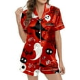 thumbnail image 3 of Womens Pajama Sets Comfortable Home Leisure Stylish Halloween Printed Shorts Outfits Easy Care Relaxed Fit Sleepwear Loungewear Nightwear Nightclothes Homewear, 3 of 7