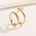 thumbnail image 5 of vylahjewellery 10K Yellow Gold Vermeil Matching Wedding Band, Oval Cut Moissanite Engagement Ring and Wedding Ring Set, Bridal Ring for Her, 5 of 10
