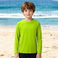 thumbnail image 2 of Boys Long Sleeve Swim Shirt Summer Beach Sun Rash Guard Kids Solid Color Clothes, 2 of 9