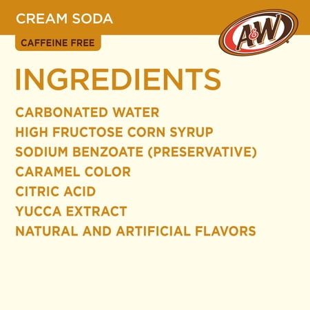 A&W Cream Soda Pop, 12 fl oz, 12 Pack Cans