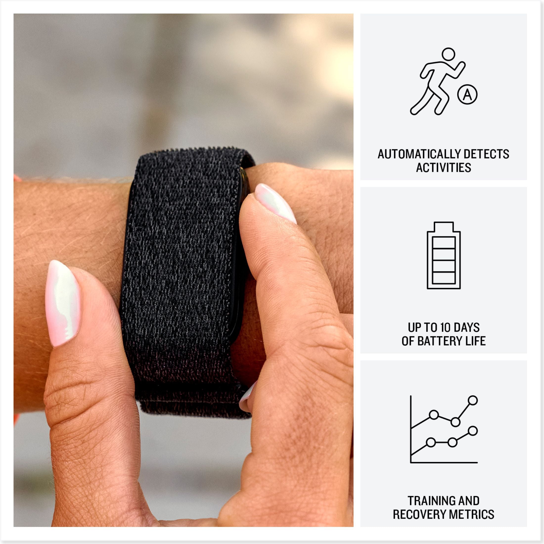 Garmin CIRQA Smart Band, Black, S-M