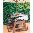thumbnail image 2 of Christmas Tree Outdoor Tablecloth - 54x80 Inch Rectangle Dining Table Cover, Xmas Tree Watercolor Snowflake Waterproof Outdoor Table Cloth with Umbrella Hole & Zipper for Picnic/Patio/Party, 2 of 5