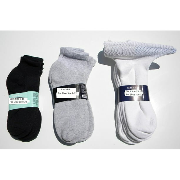 sockbroker - 6PR 91% Men's Cotton Diabetic Ankle Quarter Socks ...