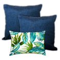 thumbnail image 1 of Housses de Coussin à Fermeture Éclair Intérieur/extérieur Paradis Tropical - Tissu Bleu (Lot de 3), 1 of 4