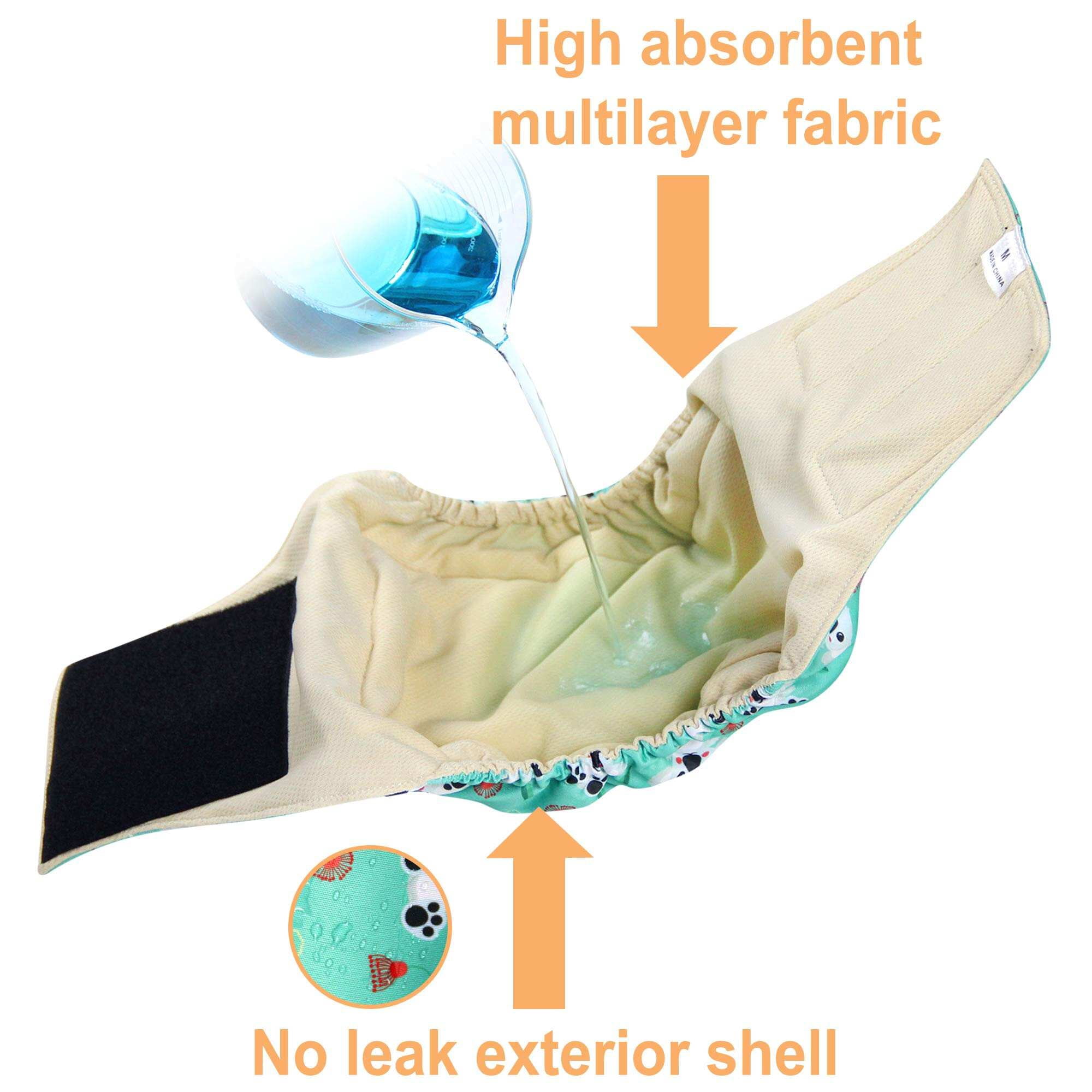 Langsprit Male Belly Bands for Dogs (Pack of 3) - High Absorbing Dog Wraps Male Washable - Reusable Male Dog Diapers,Black,XL