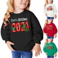 thumbnail image 5 of Odeerbi Toddler Boys Girls Christmas Crewneck Sweatshirts Fall Winter Cotton Pullover Sweatshirt Winter Christmas Letter Print Long Sleeve Sweatshirt Toddler Clothes Red, 5 of 5