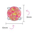 thumbnail image 4 of Bling Jewelry Womens 1CT Lab Created Fire Opal Round Solitaire Stud Earrings 6MM, 4 of 5
