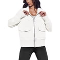 thumbnail image 2 of Women's Zip up Sweatshirt Collared Neck Long Sleeve Loose Casual Lightweight Jacket with Pockets, 2 of 6