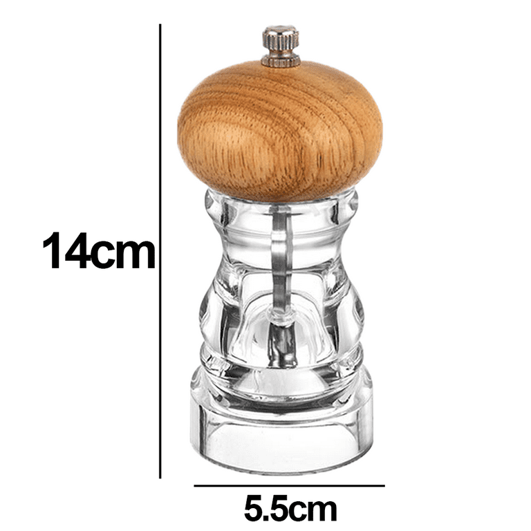 6.5 Wooden Salt Grinders Refillable Manual Pepper Grinder with Acrylic  Visible Window - 71121 - IdeaStage Promotional Products