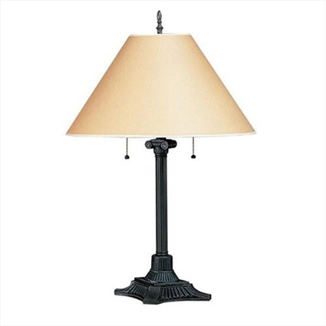 60 W X 2 Pull Chain Table Lamp, Rust Finish