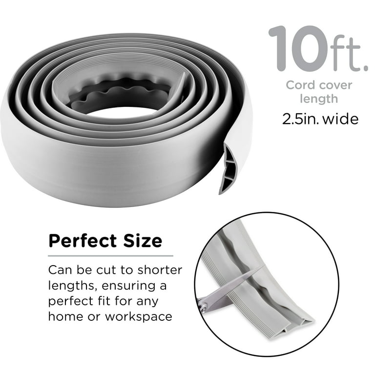 HU-XI-187 Eapele 10 ft Floor Cord Cover Heavy Duty Cable Protector, Easy to  Unroll, Prevent Trip Hazard for Home Office or Outdoor Setting