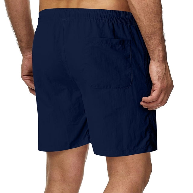 Plebaso Casual Shorts Mens Elastic Waist Lightweight Summer Shorts Solid Color Drawstring Beach Shorts