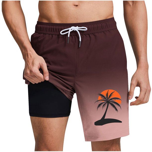 Pantalones Cortos Casuales para Hombre Imprimir con Bolsillos Pantalones de Playa de Cintura Elástica, Pantalones Cortos de Cintura Elástica para Hombre