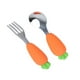 thumbnail image 1 of Bewildely Tenedor para bebé con forma de rábano, cuchara de alimentación para niños, juego de herramientas de autoalimentación de silicona, tenedor y Mostrada Cuchara y tenedor de rábano Bewildely HA004999-01, 1 of 6
