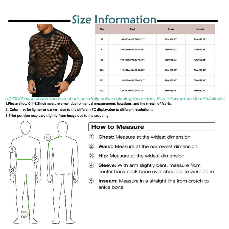 Men Fishnet Shirt Mens Fishnet Top Mesh Transparent Long Sleeve Muscle  T-Shirt Net Undershirt Top