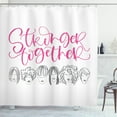 thumbnail image 1 of Ambesonne Feminist Shower Curtain, Stronger Together Sketch, 69"Wx84"L, Pink Grey White, 1 of 3