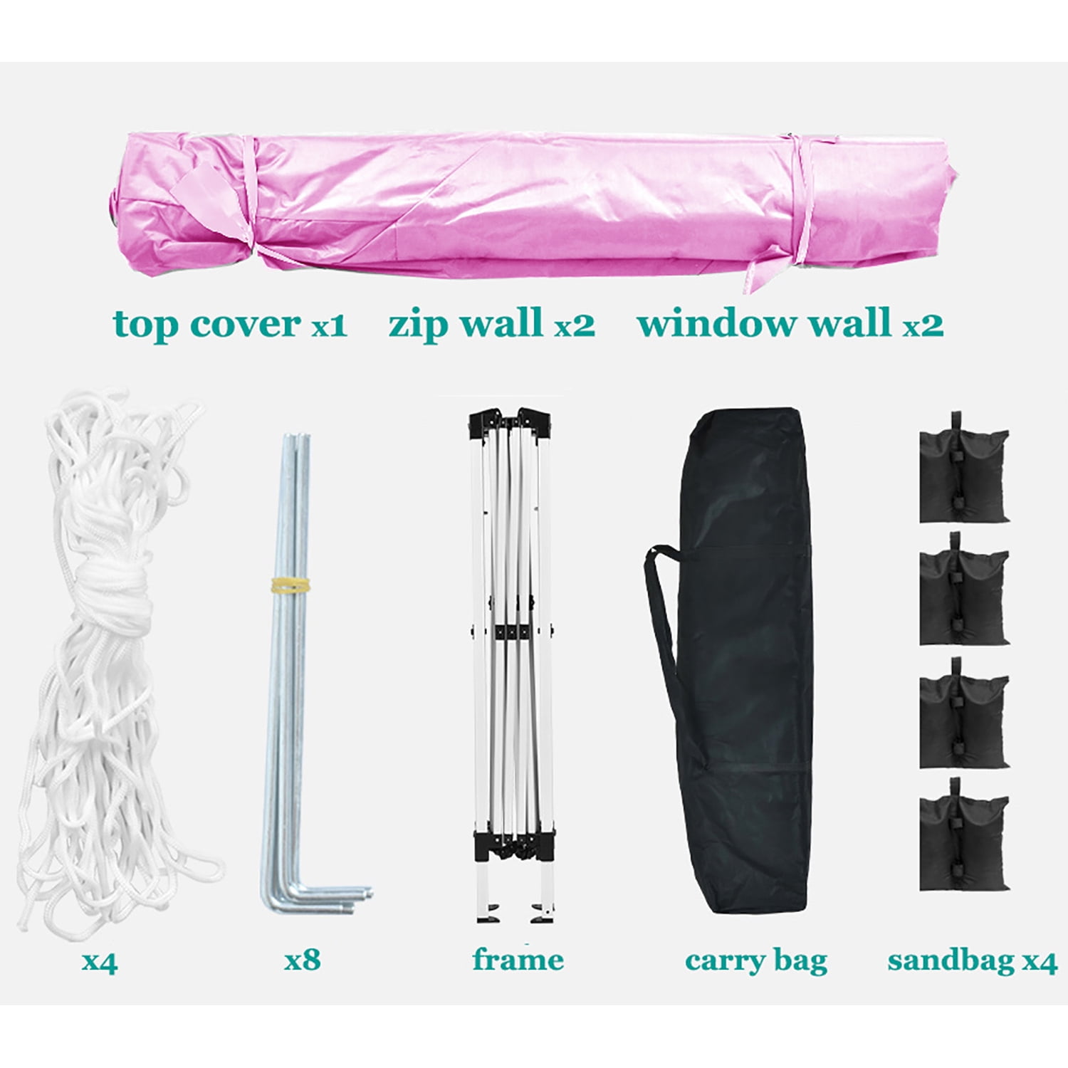 Aimee Lii 120"x120" Pop Up Tent, Backyard Canopy Gazebo with Sidewalls, Outdoor Patio Awnings for Party Camping BBQ Events, Pink Aimee Lii 120"x120" Pop Up Tent, Backyard Canopy Gazebo with Sidewalls, Outdoor Patio Awnings for Party Camping BBQ Events, Pink