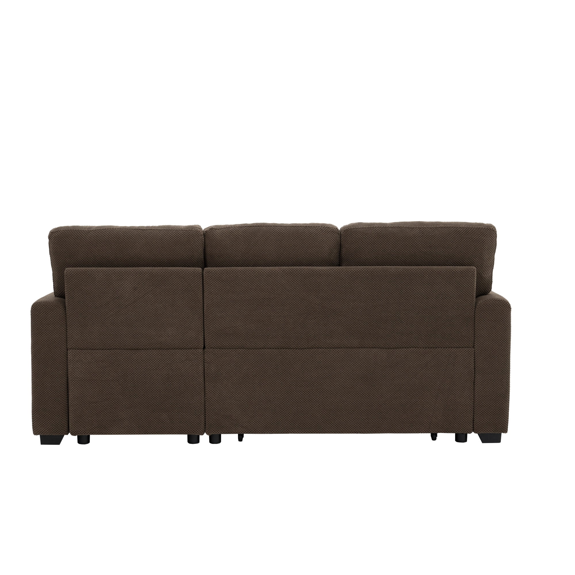 Convertible Sleeper Sectional Sofa with Pull-Out Bed & Reversible Chaise, Loveseat Couch with Hidden Storage for Small Spaces