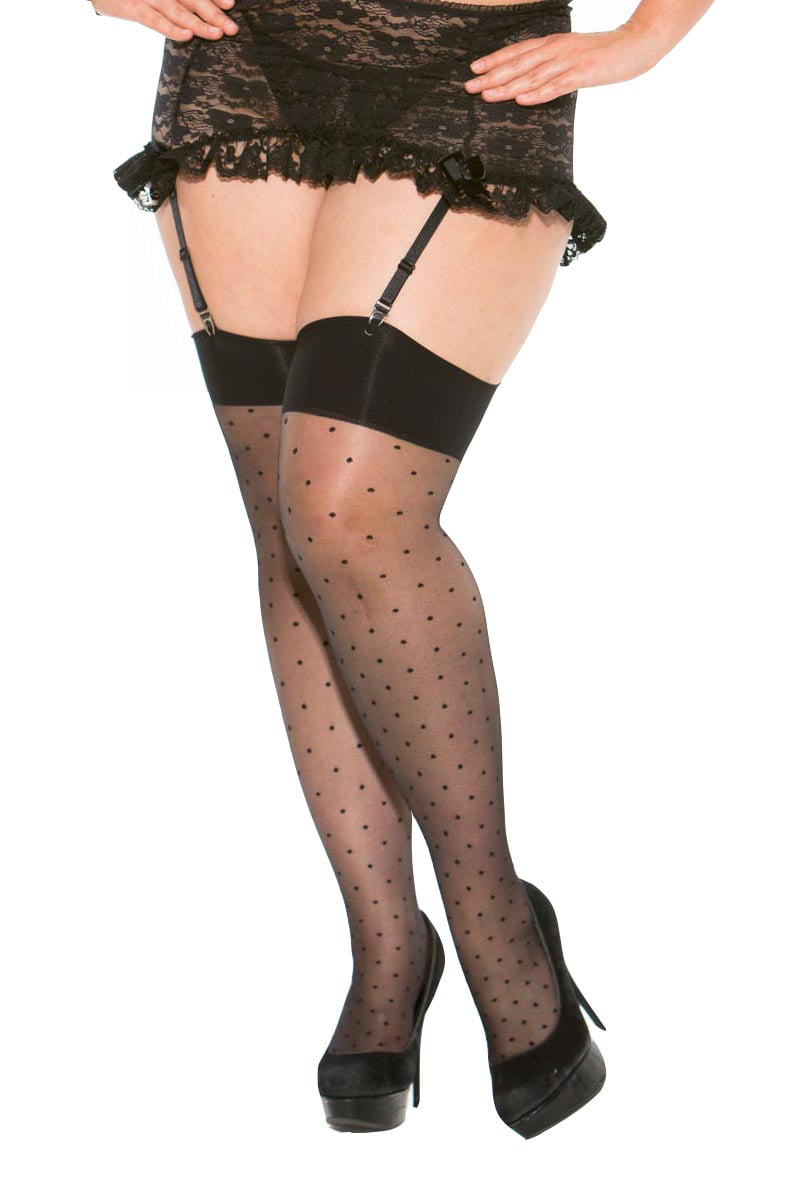 Size Sexy Polka Dot Nylon Thigh High - Walmart.com