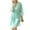 Mint Green, variant on WREESH Womens Bathrobe Soft Lace Nightgowns Solid Color Mid-Length Nightgowns Fashion Homewear Pajamas Long Sleeve Pajamas Loungewear Yellow